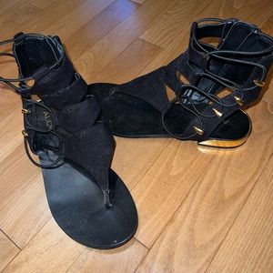 Black Aldo Zip Up Sandals